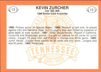 1990 Tennessee Volunteers Centennial #13 Kevin Zurcher Back