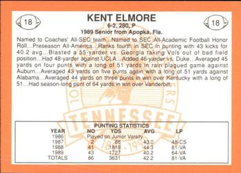 1990 Tennessee Volunteers Centennial #18 Kent Elmore Back