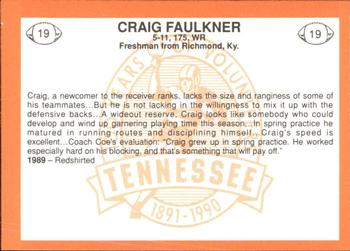 1990 Tennessee Volunteers Centennial #19 Craig Faulkner Back