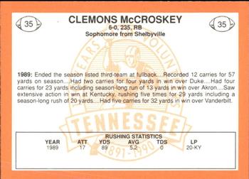 1990 Tennessee Volunteers Centennial #35 Clemons McCroskey Back