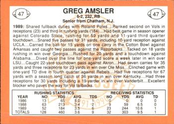 1990 Tennessee Volunteers Centennial #47 Greg Amsler Back