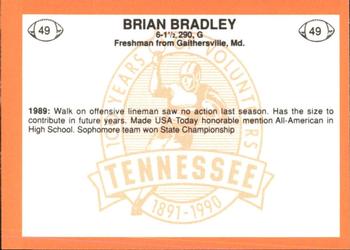 1990 Tennessee Volunteers Centennial #49 Brian Bradley Back