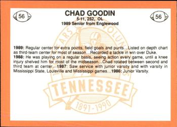 1990 Tennessee Volunteers Centennial #56 Chad Goodin Back