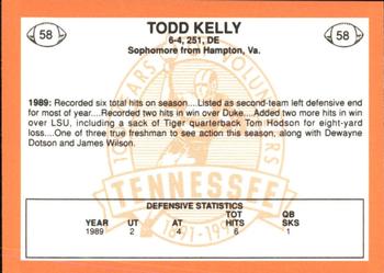 1990 Tennessee Volunteers Centennial #58 Todd Kelly Back