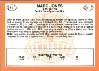 1990 Tennessee Volunteers Centennial #61 Marc Jones Back