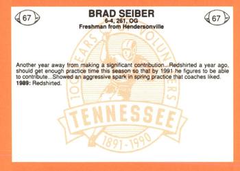 1990 Tennessee Volunteers Centennial #67 Brad Seiber Back