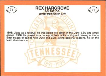 1990 Tennessee Volunteers Centennial #71 Rex Hargrove Back