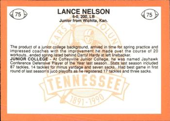 1990 Tennessee Volunteers Centennial #75 Lance Nelson Back