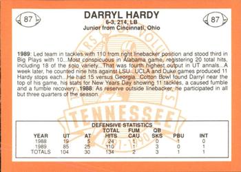 1990 Tennessee Volunteers Centennial #87 Darryl Hardy Back