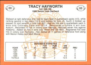 1990 Tennessee Volunteers Centennial #88 Tracy Hayworth Back