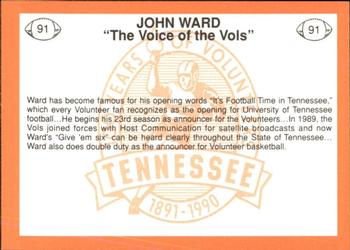 1990 Tennessee Volunteers Centennial #91 John Ward Back