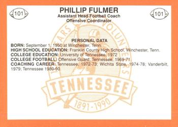 1990 Tennessee Volunteers Centennial #101 Phillip Fulmer Back