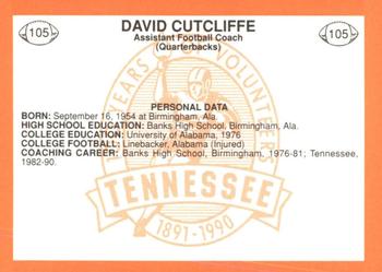 1990 Tennessee Volunteers Centennial #105 David Cutcliffe Back