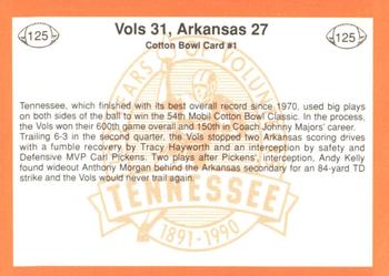 1990 Tennessee Volunteers Centennial #125 '90 Mobil Cotton Bowl 1 Back