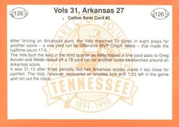 1990 Tennessee Volunteers Centennial #126 '90 Mobil Cotton Bowl 2 Back