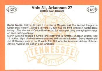 1990 Tennessee Volunteers Centennial #127 '90 Mobil Cotton Bowl 3 Back