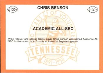 1990 Tennessee Volunteers Centennial #130 Chris Benson Back