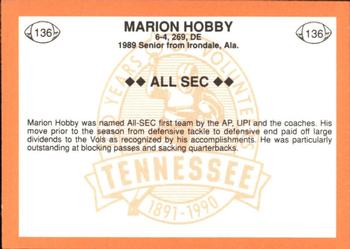 1990 Tennessee Volunteers Centennial #136 Marion Hobby Back