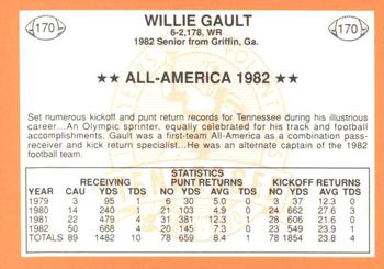 1990 Tennessee Volunteers Centennial #170 Willie Gault Back