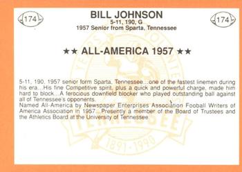 1990 Tennessee Volunteers Centennial #174 Bill Johnson Back