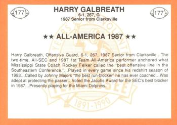 1990 Tennessee Volunteers Centennial #177 Harry Galbreath Back