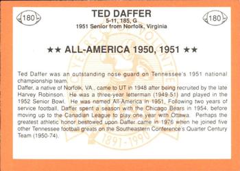 1990 Tennessee Volunteers Centennial #180 Ted Daffer Back