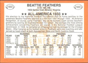 1990 Tennessee Volunteers Centennial #183 Beattie Feathers Back