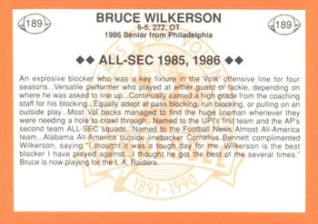 1990 Tennessee Volunteers Centennial #189 Bruce Wilkerson Back