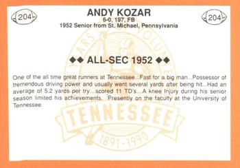 1990 Tennessee Volunteers Centennial #204 Andy Kozar Back