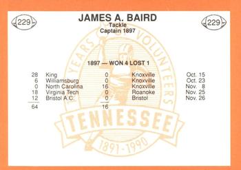 1990 Tennessee Volunteers Centennial #229 James Baird Back