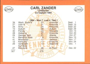 1990 Tennessee Volunteers Centennial #249 Carl Zander Back