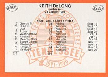1990 Tennessee Volunteers Centennial #253 Keith DeLong Back