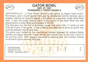 1990 Tennessee Volunteers Centennial #257 1957 Gator Bowl Back