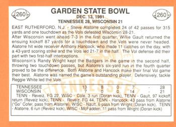 1990 Tennessee Volunteers Centennial #260 '81 Garden State Bowl Back