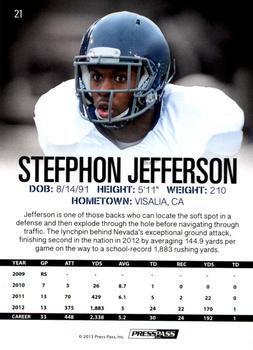2013 Press Pass - Blue #21 Stefphon Jefferson Back