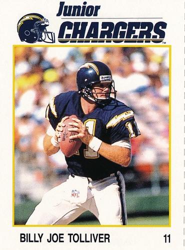 1991 Von's San Diego Chargers #11 Billy Joe Tolliver Front