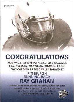 2013 Press Pass - Autographs Bronze #PPS-RG Ray Graham Back