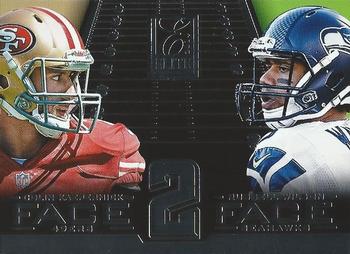 2014 Panini Elite - Face 2 Face Silver #3 Russell Wilson / Colin Kaepernick Front
