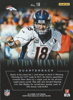 2014 Panini Elite - Legends of the Fall Silver #10 Peyton Manning Back