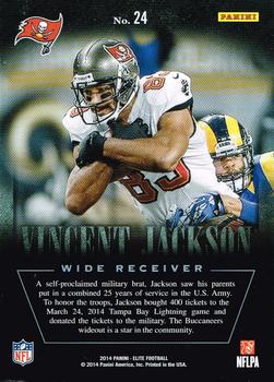 2014 Panini Elite - Legends of the Fall Silver #24 Vincent Jackson Back