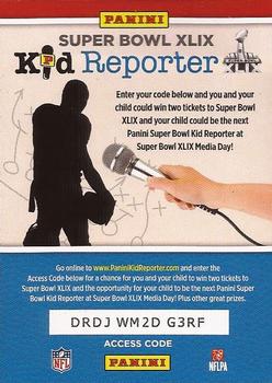 2014 Panini Rookies & Stars #NNO Super Bowl XLIX Kid Reporter Contest Front