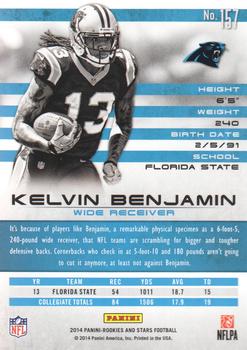 2014 Panini Rookies & Stars #157 Kelvin Benjamin Back