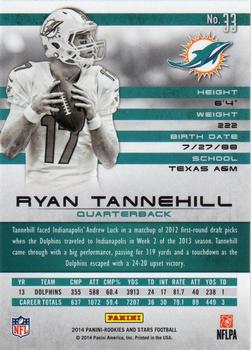 2014 Panini Rookies & Stars #33 Ryan Tannehill Back