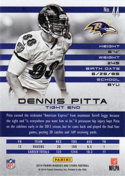 2014 Panini Rookies & Stars #44 Dennis Pitta Back