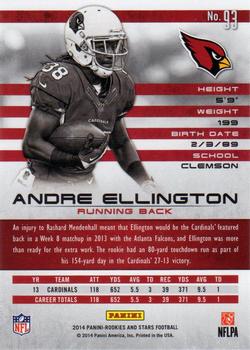 2014 Panini Rookies & Stars #93 Andre Ellington Back