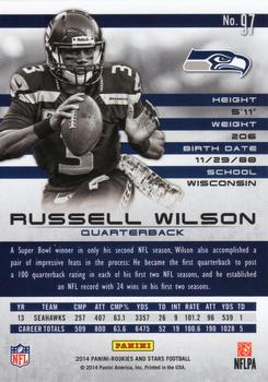 2014 Panini Rookies & Stars #97 Russell Wilson Back