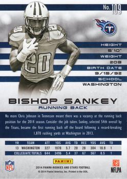 2014 Panini Rookies & Stars #109 Bishop Sankey Back