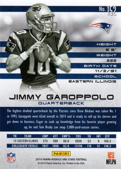 2014 Panini Rookies & Stars #152 Jimmy Garoppolo Back