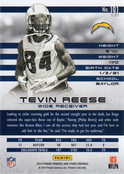 2014 Panini Rookies & Stars #191 Tevin Reese Back