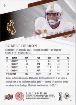 2014 SP Authentic #6 Robert Herron Back